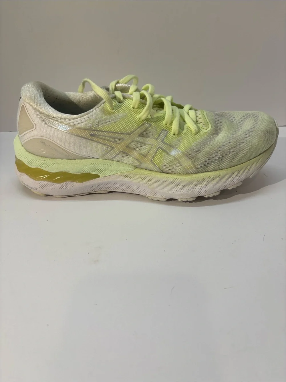 Asics Women's Running Shoe - Light Yellow and Cream size 7.5